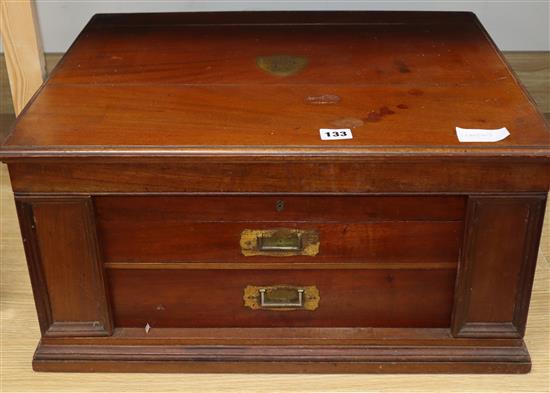 A Mappin and Webb walnut cutlery chest